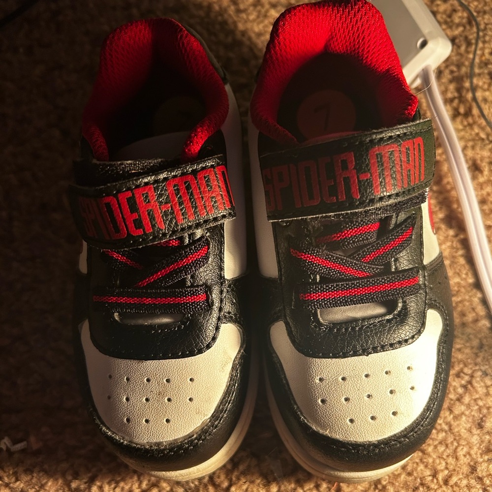 Spiderman Toddlers Velcro Sneakers - Black, Red, and White